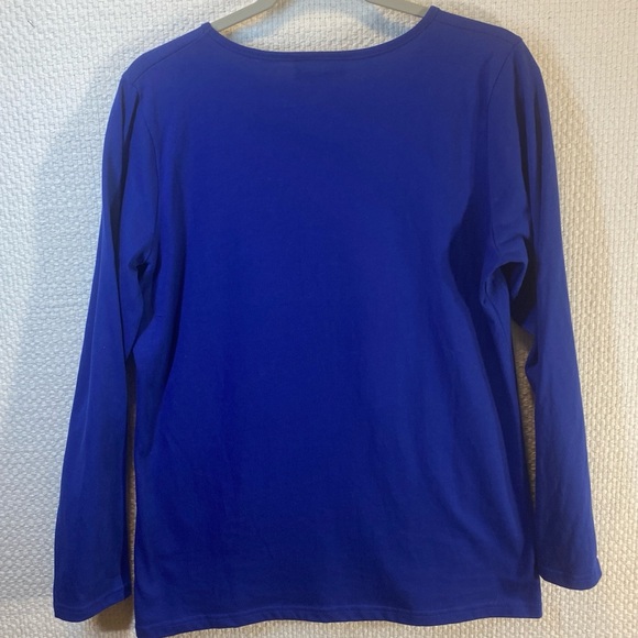 Serengeti Women's XL Long Sleeve Blue Embroidered Tree Christmas Office Party - Picture 6 of 6